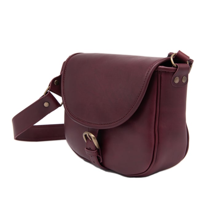 SMILY CROSSBODY BAG BORDEAUX LEATHER LARGE