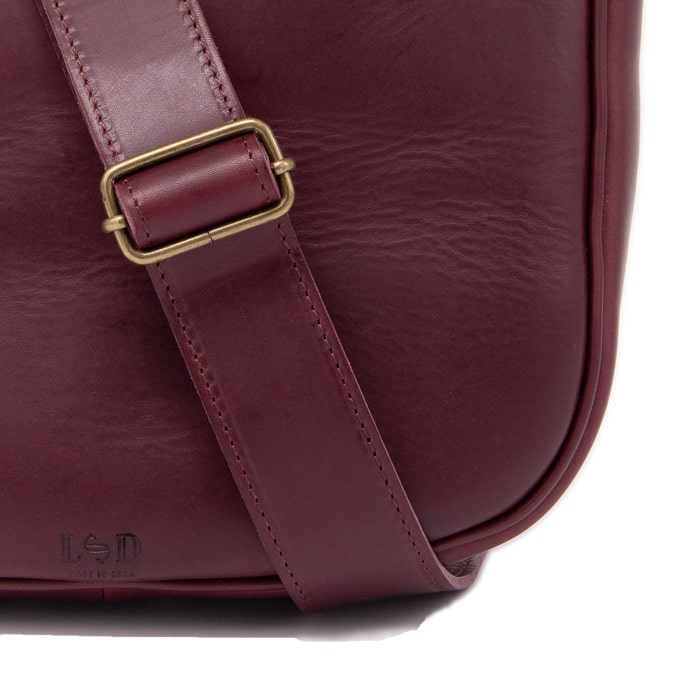 SMILY CROSSBODY BAG BORDEAUX LEATHER LARGE