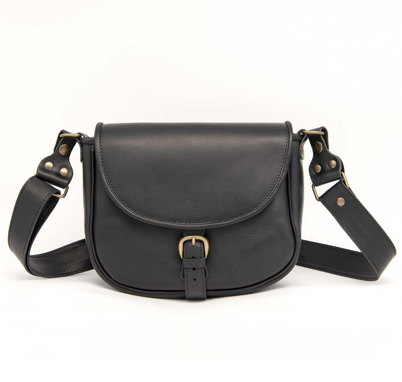 SMILY CROSSBODY BAG BLACK LEATHER LARGE