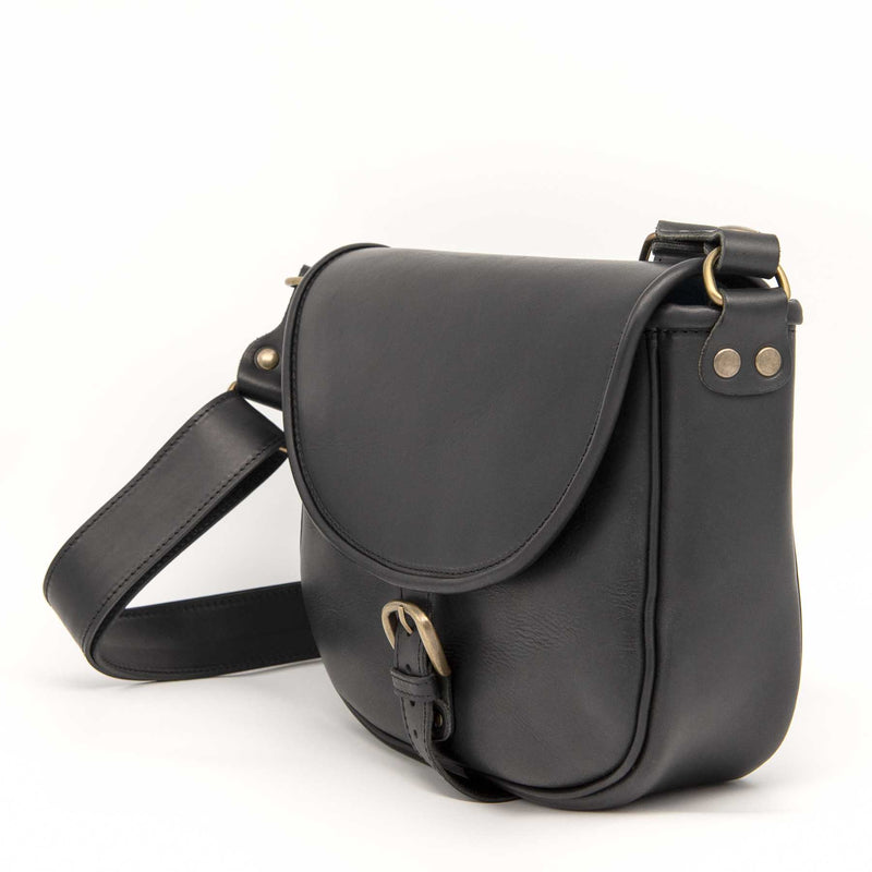 SMILY CROSSBODY BAG BLACK LEATHER LARGE