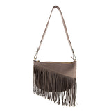 HALFMOON BAG CON FRANGE GRIGIO TORTORA