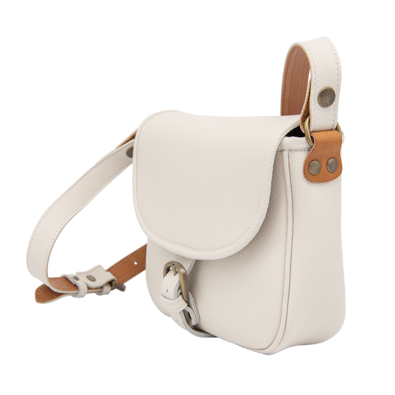 SMILY CROSSBODY HAMMARED BAG - WHITE