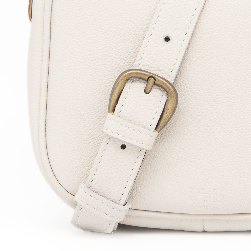 SMILY CROSSBODY HAMMARED BAG - WHITE