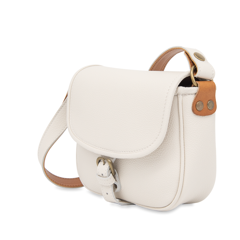 SMILY CROSSBODY HAMMARED BAG - WHITE