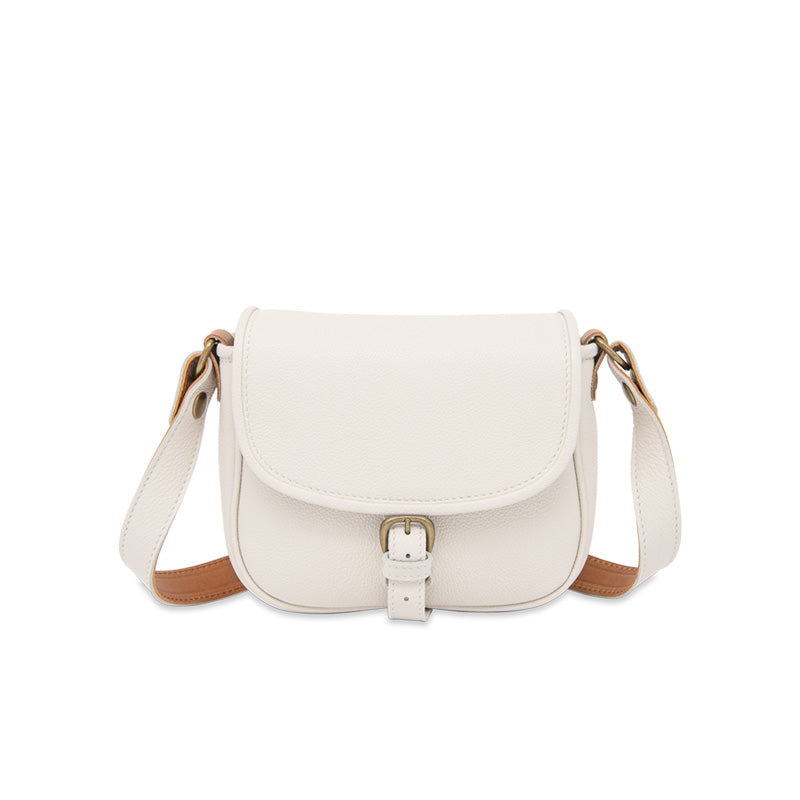 SMILY CROSSBODY HAMMARED BAG - WHITE