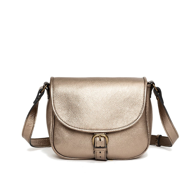 SMILY CROSSBODY HAMMARED BAG - GOLD