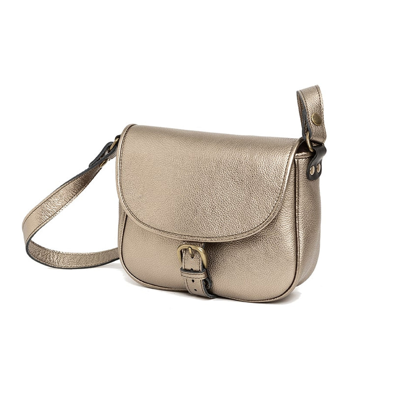 SMILY CROSSBODY HAMMARED BAG - GOLD