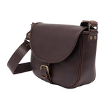 SMILY CROSSBODY BAG DARK BROWN LEATHER LARGE